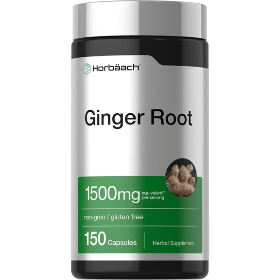 Ginger Root Capsules 1500 mg | 150 Pills for Men and Women | by Horbaach