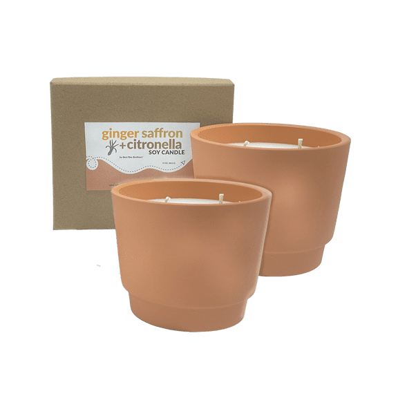 Ginger + Saffron Citronella Soy Candle 10oz 2 Pack, Best Bee Brothers