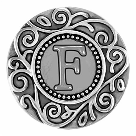 Ginger Snaps Filigree Initial F Snap SN33-32