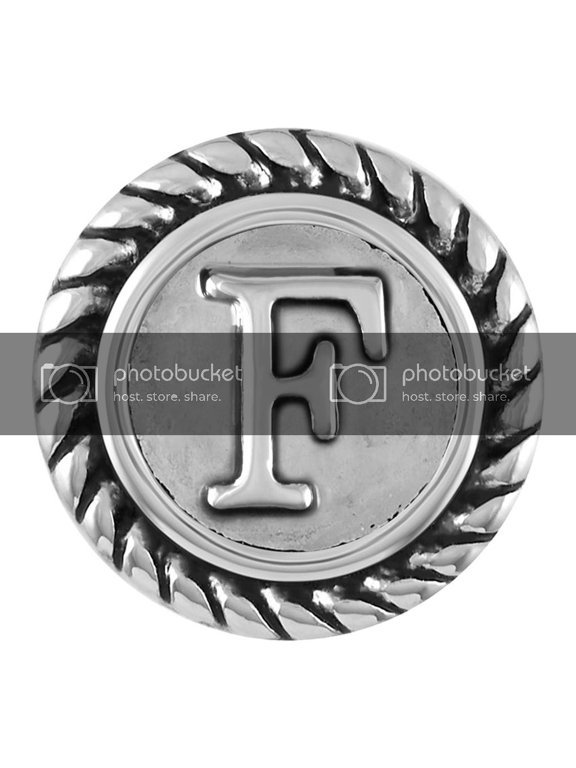 Jewelry Petite Rope Initial Snap, F Silver