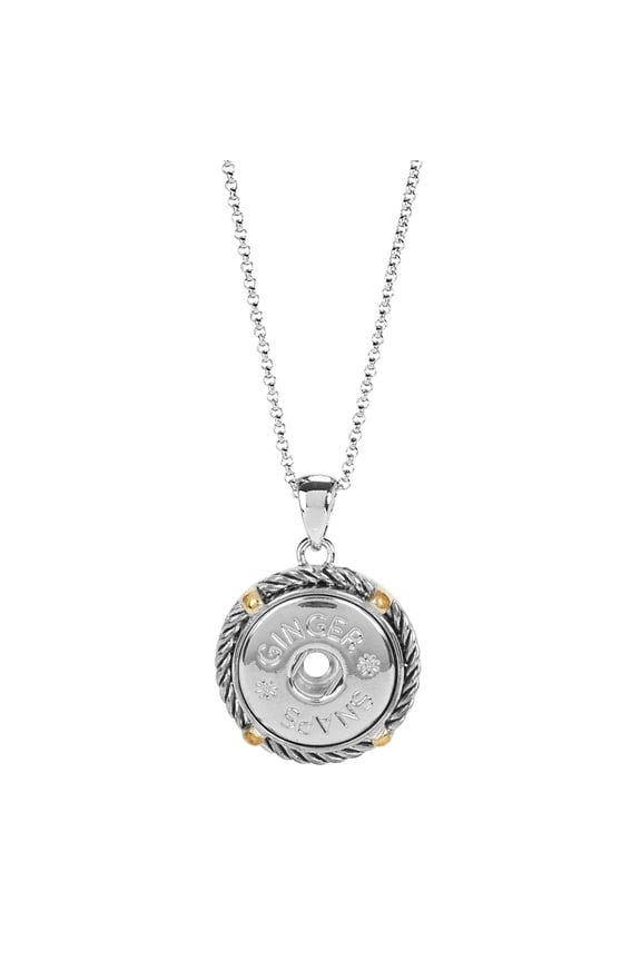 Ginger Snaps Mixed Metal Spur Necklace | Interchangeable & Adjustable Snap Jewelry Collection | Button Charms for Necklaces, Bracelets & Rings | Standard Size | SN96-15