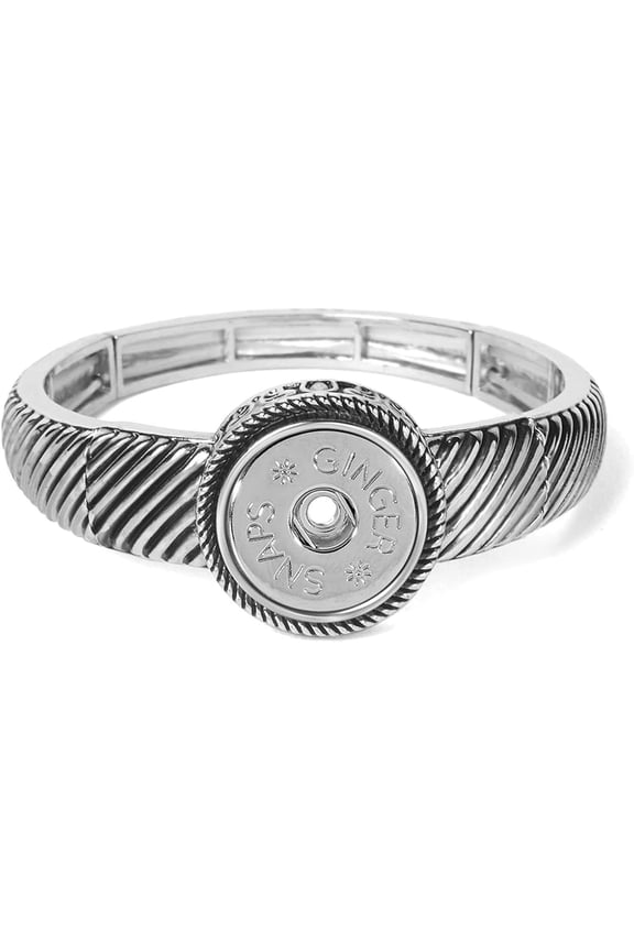 Ginger Snaps Rippling Stretch Bracelet | Interchangeable Snap Jewelry Collection | Button Charms for Necklaces, Bracelets & Rings | Standard Size | SN95-76