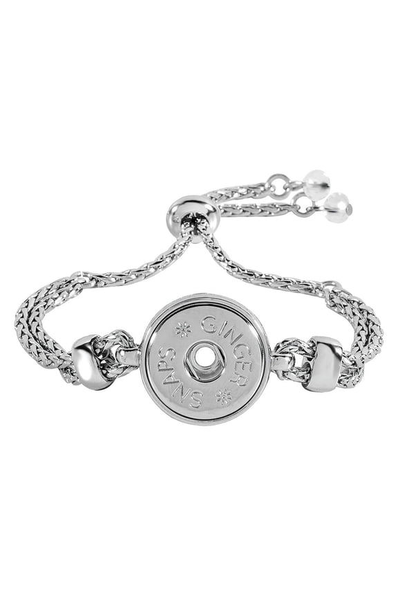 Ginger Snaps Rubber Stopper Adjustable Bracelet | Interchangeable Snap Jewelry Collection | Button Charms for Necklaces, Bracelets & Rings | Standard Size | SN95-53