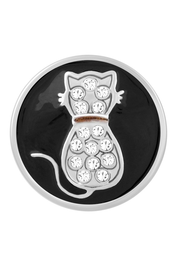 Ginger Snaps Sparkle Kitty Charm Accessory | Interchangeable, Customizable & Adjustable Snap Jewelry Collection | Button Charms for Necklaces, Bracelets & Rings | Standard Size | SN20-87