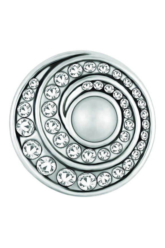 Ginger Snaps Twirl Pearl Clear Charm Accessory | Interchangeable & Adjustable Snap Jewelry Collection | Button Charms for Necklaces Bracelets | Standard Size | SN31-43 | Valentine's Day Gift