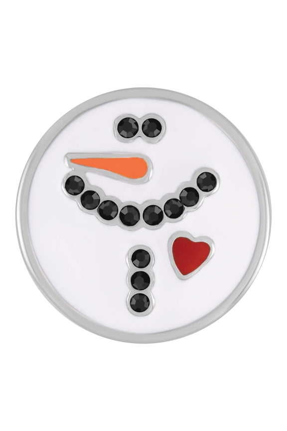 Ginger Snaps White Snowman Charm Accessory | Interchangeable, Customizable & Adjustable Snap Jewelry Collection | Button Charms for Necklaces, Bracelets & Rings | Standard Size | SN19-27