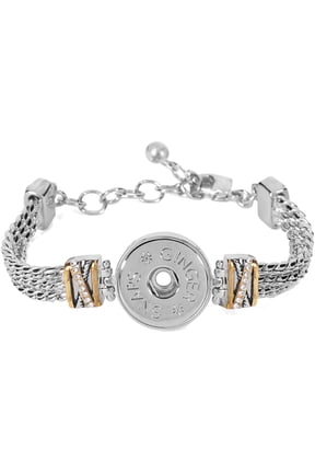 Ginger Snaps York Mixed Metal Bracelet | Interchangeable & Adjustable Snap Jewelry Collection | Choose Your Own Button Charms for Necklaces Bracelets | Standard Size | SN96-47