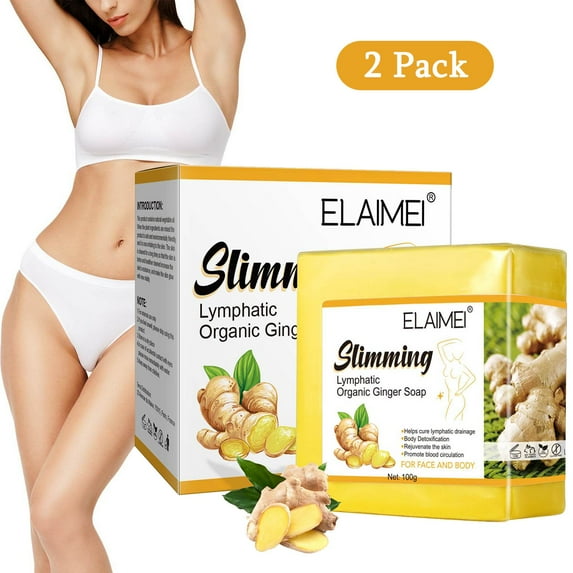 Ginger Soap,Tightening Firming Fat Removal,Deep Cleansing Shaping Soap for All Skin Types For Men and Women - 2Pack