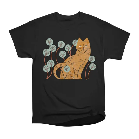 Ginger Tabby And Wildflowers T-Shirt Tee Gift For Him Merch For Her Apparel For Friend