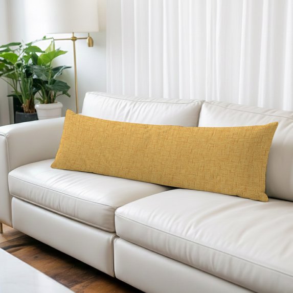 Ginger Yellow Body Pillow Cover, Pillowcase Protectors with Zipper, Breathable Decorative Throw Pillow Case Cover, Rustic Farmhouse Solid Color Pillow Shams for Couch Sofa 20x60Inch