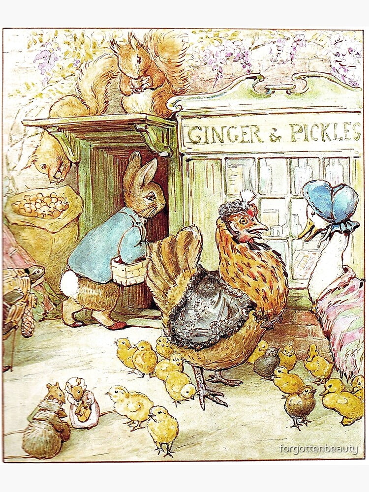 Ginger and Pickles Shop Beatrix Potter Canvas Poster Decor Landscape