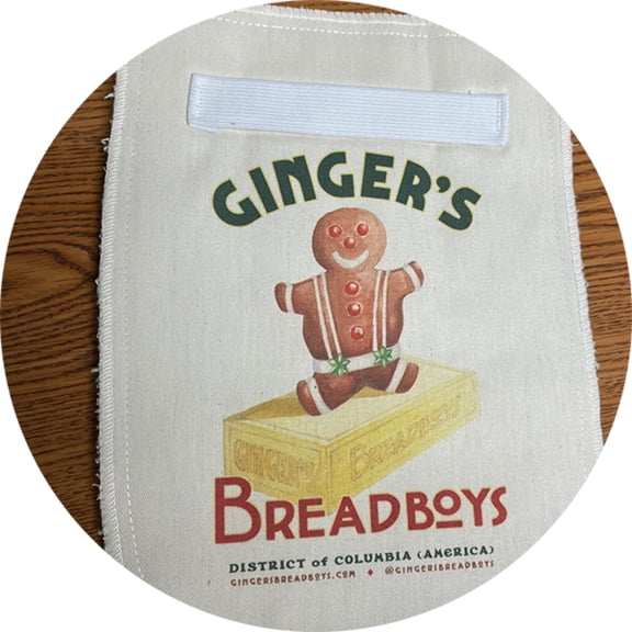 Ginger's Breadboys Beige Terry Cloth Oven Mitt Pan Grabber, Hot pad, Machine Washable
