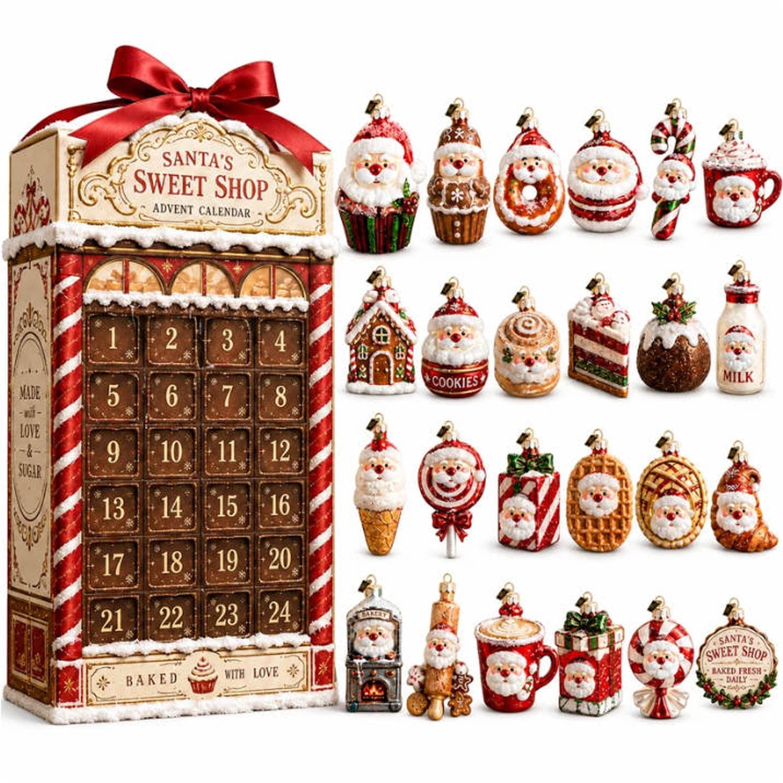 Gingerbread 24 Day Advent Calendar 2026, 24 Day Countdown Box 24 Piece ...