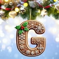 thumbnail image 1 of Gingerbread Alphabet Ornaments for Christmas Tree, 26 Initial Candy Cane Letter Pendant with Berries Pattern,Mini Monogram Hanging Decorations for Party Gifts DIY Decor, 1 of 5