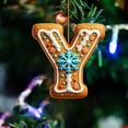 thumbnail image 1 of Gingerbread Alphabet Ornaments for Christmas Tree, 26 Initial Candy Cane Letter Pendant with Berries Pattern,Mini Monogram Hanging Decorations for Party Gifts DIY Decor (Y), 1 of 9