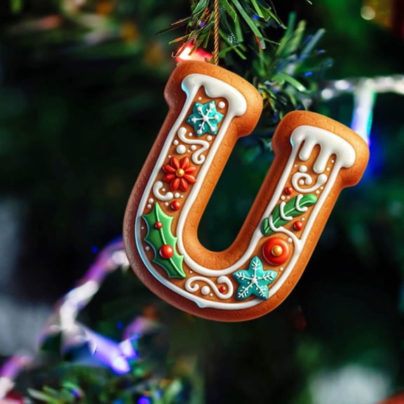 Gingerbread Alphabet Ornaments, A to Z Christmas Letters for Tree Decoration, DIY Crafted Xmas Hanging Decorative Letters, Personalized DIY Christmas Ornaments Christmas Decoration