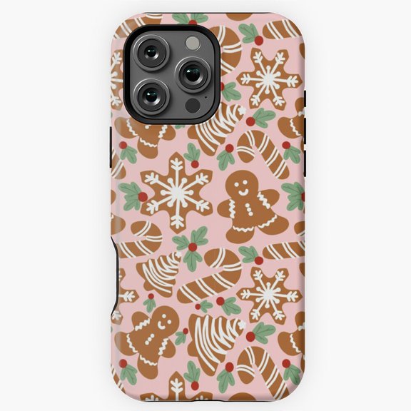 Gingerbread And Holly Art Phone Case for iPhone 11 12 13 14 15 16 17 Pro Max