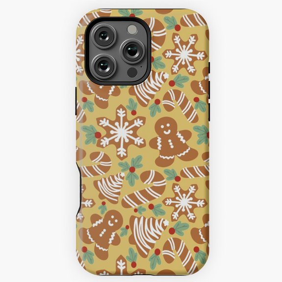Gingerbread And Holly Art Phone Case for iPhone 11 12 13 14 15 16 17 Pro Max