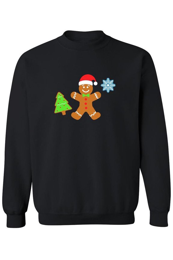 Gingerbread And Tree Cookie Sweatshirt Men -SPIdeals Designs, Male 3X-Large