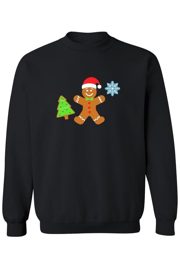 Gingerbread And Tree Cookie Sweatshirt Men -SPIdeals Designs, Male XX-Large