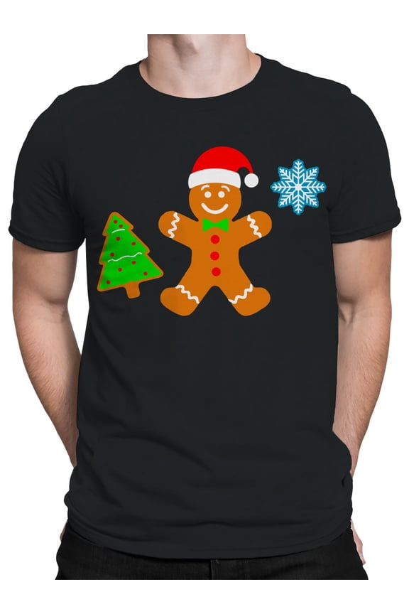 Gingerbread And Tree Cookie T-Shirt Men -SPIdeals Designs, Male x-Large