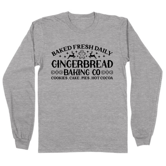 Gingerbread Baking Co Long Sleeve Shirt Unisex 5X-Large Grey