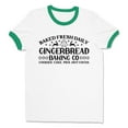 thumbnail image 1 of Gingerbread Baking Co Ringer Tee Shirt Unisex Large White/Kelly Green, 1 of 5