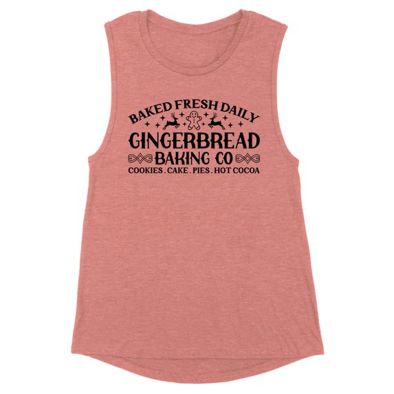 Gingerbread Baking Co Women's Muscle Tank Large Desert Pink