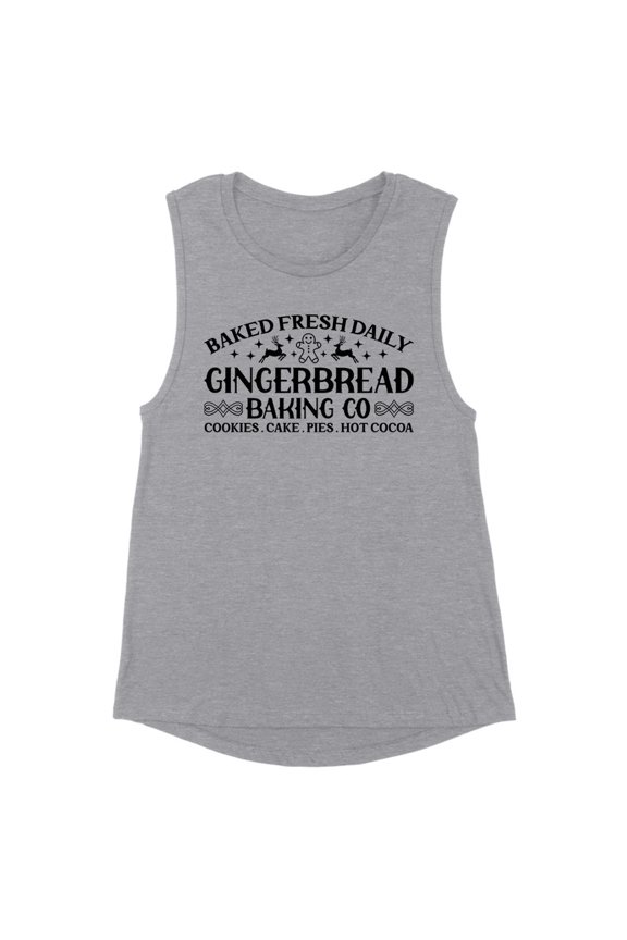 Gingerbread Baking Co Women's Muscle Tank Small Heather Grey