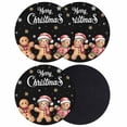 thumbnail image 1 of Gingerbread Black Coasters Set of 4, Absorbent Coasters for Drinks, Christmas Winter Snowflake Coaster for Desk Coffee Table Protection, Home Decor House Warming Gifts 4", 1 of 8