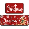 thumbnail image 1 of Gingerbread Candy Merry Christmas Kitchen Mats Set of 2, Welcome Winter Home Xmas Decor Low-Profile Kitchen Rugs for Floor, Christmas Decorations for Home Gingerbread Decor 17"X47"+17"X30", 1 of 7