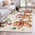 thumbnail image 1 of Gingerbread Christmas Area Rugs 3'x5', Washable Small Throw Rugs for Living Room Bedroom, Xmas Balls Branches Farmhouse Indoor Outdoor Rug Non-Slip Low Pile Carpet Runner Reversible Floor Mats, 1 of 8
