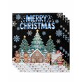 thumbnail image 1 of Gingerbread Christmas Cloth Napkins Set of 4 Reusable Dinner Napkins, Xmas Tree Snowflake Black Cocktail Napkin Washable Table Napkins for Wedding/Holiday Party/Baby Shower 20"x20", 1 of 7