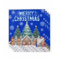 thumbnail image 1 of Gingerbread Christmas Cloth Napkins Set of 4 Reusable Dinner Napkins, Xmas Tree Snowflake Blue Cocktail Napkin Washable Table Napkins for Wedding/Holiday Party/Baby Shower 20"x20", 1 of 7