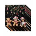 thumbnail image 1 of Gingerbread Christmas Cloth Napkins Set of 6 Reusable Dinner Napkins, Xmas Balls Branches Black Cocktail Napkin Washable Table Napkins for Wedding/Holiday Party/Baby Shower 20"x20", 1 of 7