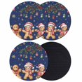 thumbnail image 1 of Gingerbread Christmas Coasters Set of 4, Absorbent Coasters for Drinks, Xmas Balls Branches Navy Blue Coaster for Desk Coffee Table Protection, Home Decor House Warming Gifts 4", 1 of 8