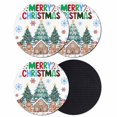 thumbnail image 1 of Gingerbread Christmas Coasters Set of 4, Absorbent Coasters for Drinks, Xmas Tree Snowflake Winter Coaster for Desk Coffee Table Protection, Home Decor House Warming Gifts 4", 1 of 8