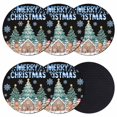 thumbnail image 1 of Gingerbread Christmas Coasters Set of 6, Absorbent Coasters for Drinks, Xmas Tree Snowflake Black Coaster for Desk Coffee Table Protection, Home Decor House Warming Gifts 4", 1 of 8