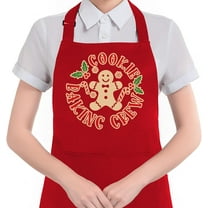 Gingerbread Christmas Cookie Baking Apron with Pockets, Baker Gifts for Women Men, Holiday Christmas Gingerbread Baker Waterproof Adjustable Cooking Apron for Kitchen Dishwashing Grilling