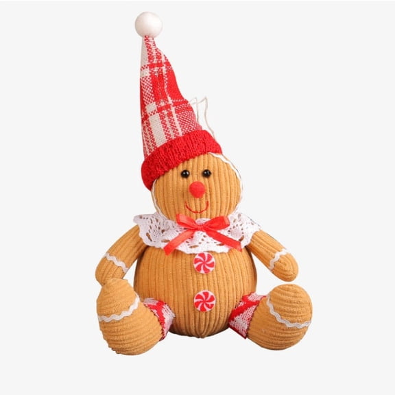 Gingerbread Christmas Decor, 7 Inch, Gingerbread Man Plush Christmas Decorations Indoor