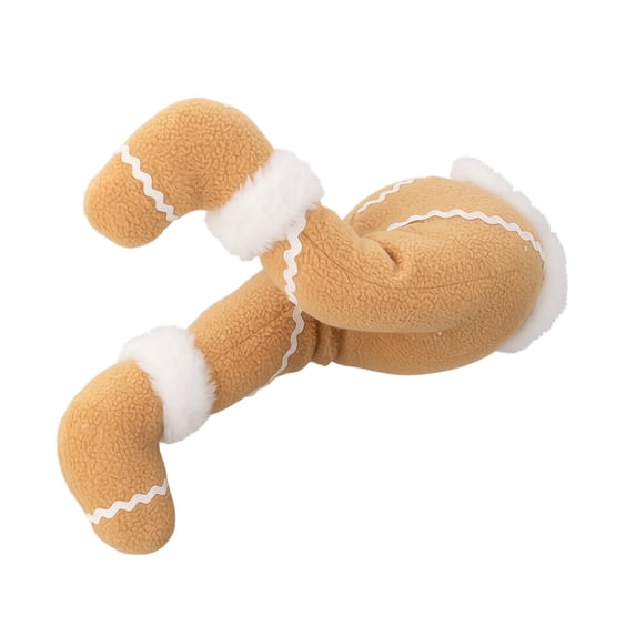 Gingerbread Christmas Decorations Featuring Plush Brown Bendable Legs, Christmas Tree Decor with White Fuzzy Trim for Christmas Tree Garland, Christmas Room Decor with Festive Leg