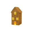 thumbnail image 1 of Gingerbread Christmas Decorations Light Up 8 Inch Resin Miniature House Indoor Christmas Home Decor Gold Table Ornament, 1 of 7