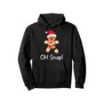 thumbnail image 1 of Gingerbread for Christmas Hoodie with Oh Snap! Gingerbread Cookie Print - Unisex Soft Fleece Pullover Sweatshirt, Oversized Fit (Size Up Recommended), 50% / Blend, Black Holiday Gift for Men, Women,, 1 of 6