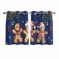 thumbnail image 1 of Gingerbread Christmas Kitchen Curtains Window Panels, Xmas Balls Branches Navy Blue Insulated Window Treatment Curtain, Grommet Curtains for Bedroom/Living Room/Bathroom, 2 Piece 52"Wx45"L, 1 of 8