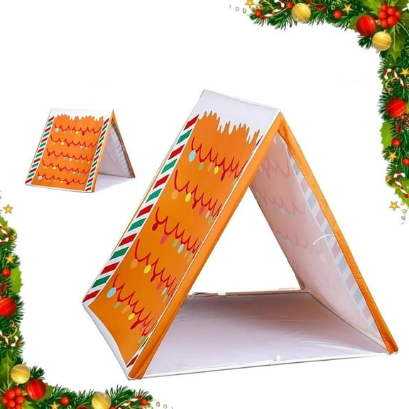 Gingerbread Christmas Tent — Where Holiday Dreams Find a Home, Kids Play Tent Pop Up Gingerbread House, Lightweight Detachable Small Size for Christmas Indoor Xmas Holiday Party