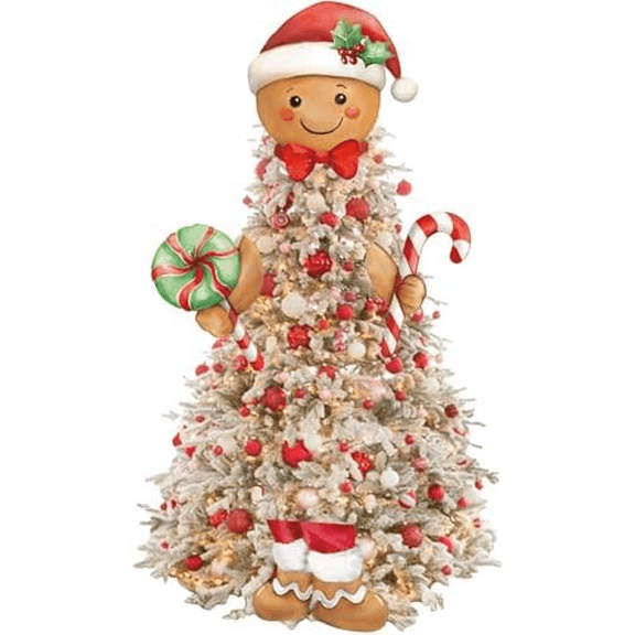Vloso Gingerbread Christmas Tree Topper - Gingerbread Decor for Christmas Tree