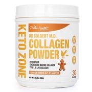 Dr. Colbert, MD Hydrolyzed Collagen Powder | Gingerbread Flavor | Divine Health | Type I, II, III Chicken & Marine | Hair, Skin & Nails | Recommended in Keto Zone | 630g | 30 Servings