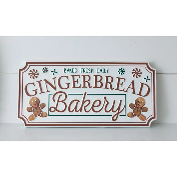 Gingerbread Cookie Bakery Retro Christmas Tin Sign Baked Fresh Daily 20"