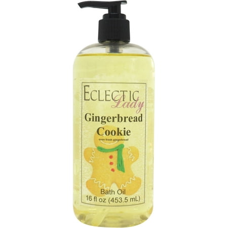Gingerbread Cookie Bath Oil - Scented Body Oil - Relaxing & Moisturizing Bathing Oil - Fragrance Body Oil For Dry & Rough Sensitive Skin - 16 oz