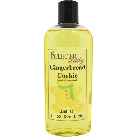 Gingerbread Cookie Bath Oil - Scented Body Oil - Relaxing & Moisturizing Bathing Oil - Fragrance Body Oil For Dry & Rough Sensitive Skin - 8 oz
